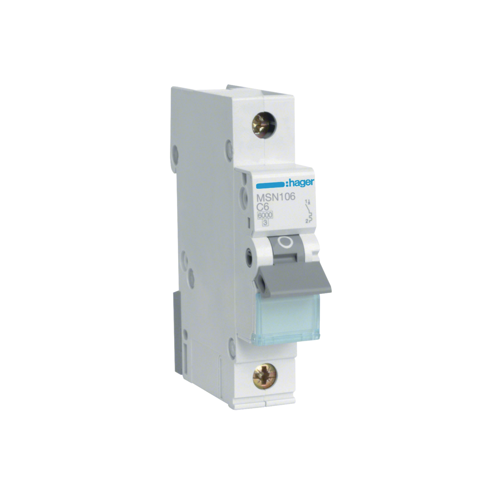 Hager Miniature Circuit Breaker MCB C Curve 1 Pole 6kA- Amperage Options