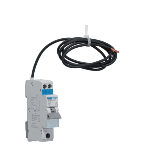 Hager Miniature Circuit Breaker & Residual Current Device MCB/RCD RCBO C Curve 1 Pole 6kA 30mA- Amperage Options