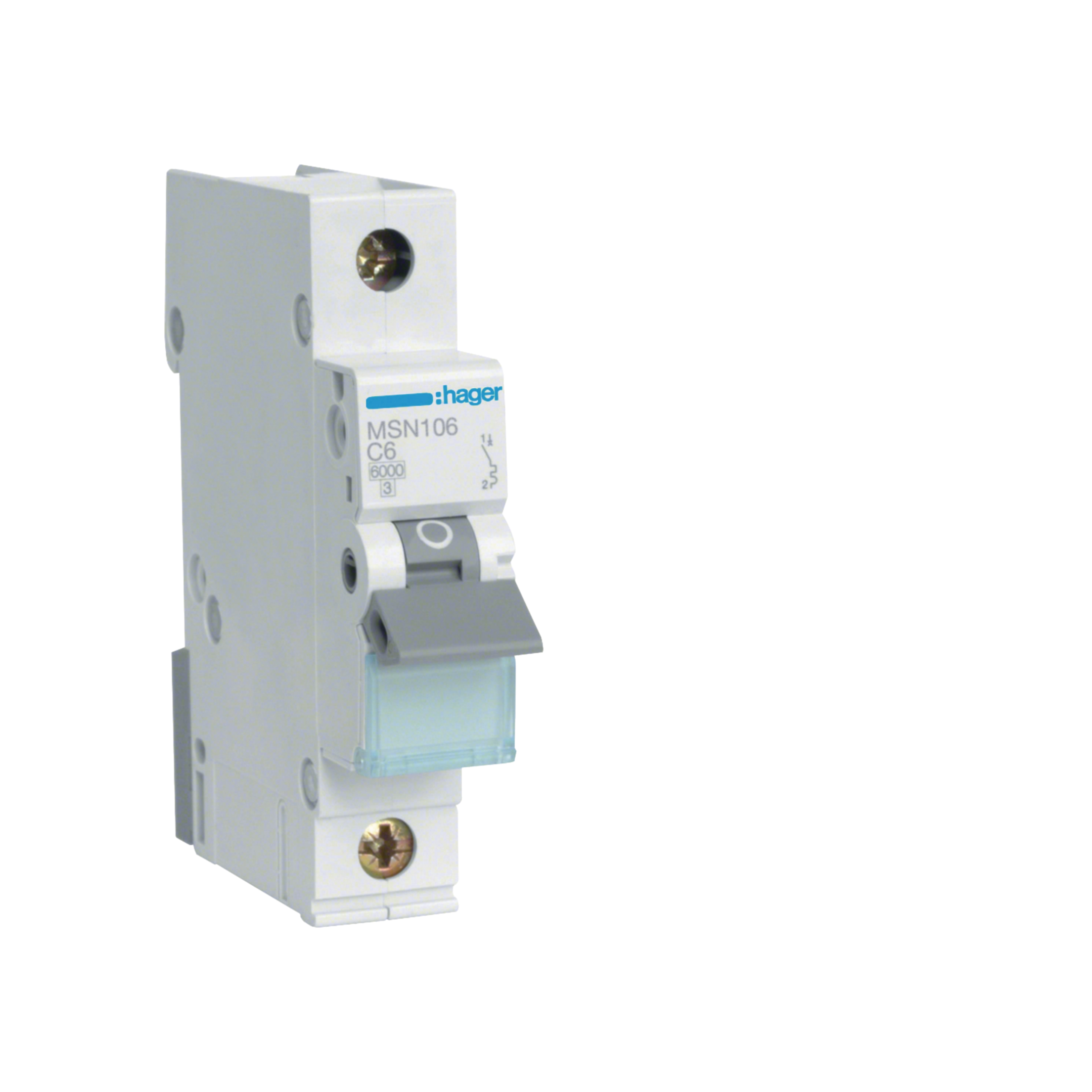 Hager 6 Amp Miniature Circuit Breaker MCB C Curve 1 Pole 6kA