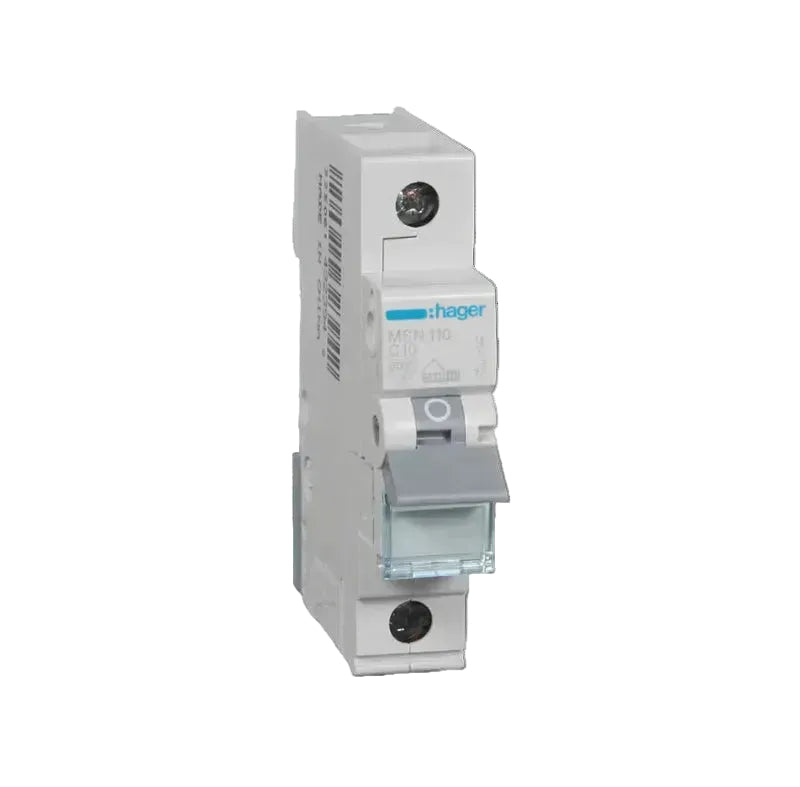Hager Miniature Circuit Breaker MCB C Curve 1 Pole 6kA- Amperage Options