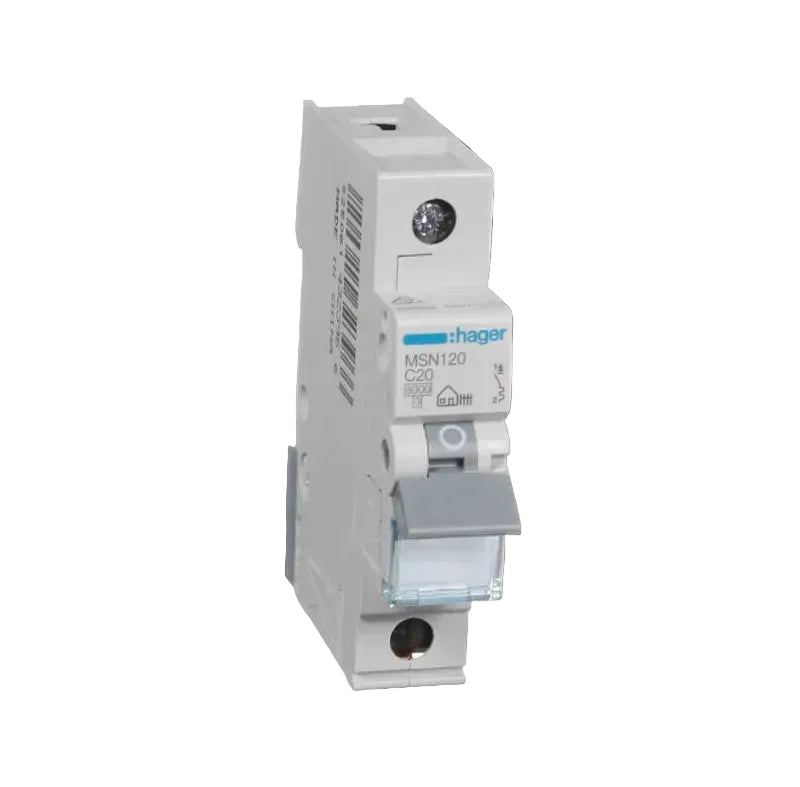 Hager Miniature Circuit Breaker MCB C Curve 1 Pole 6kA- Amperage Options