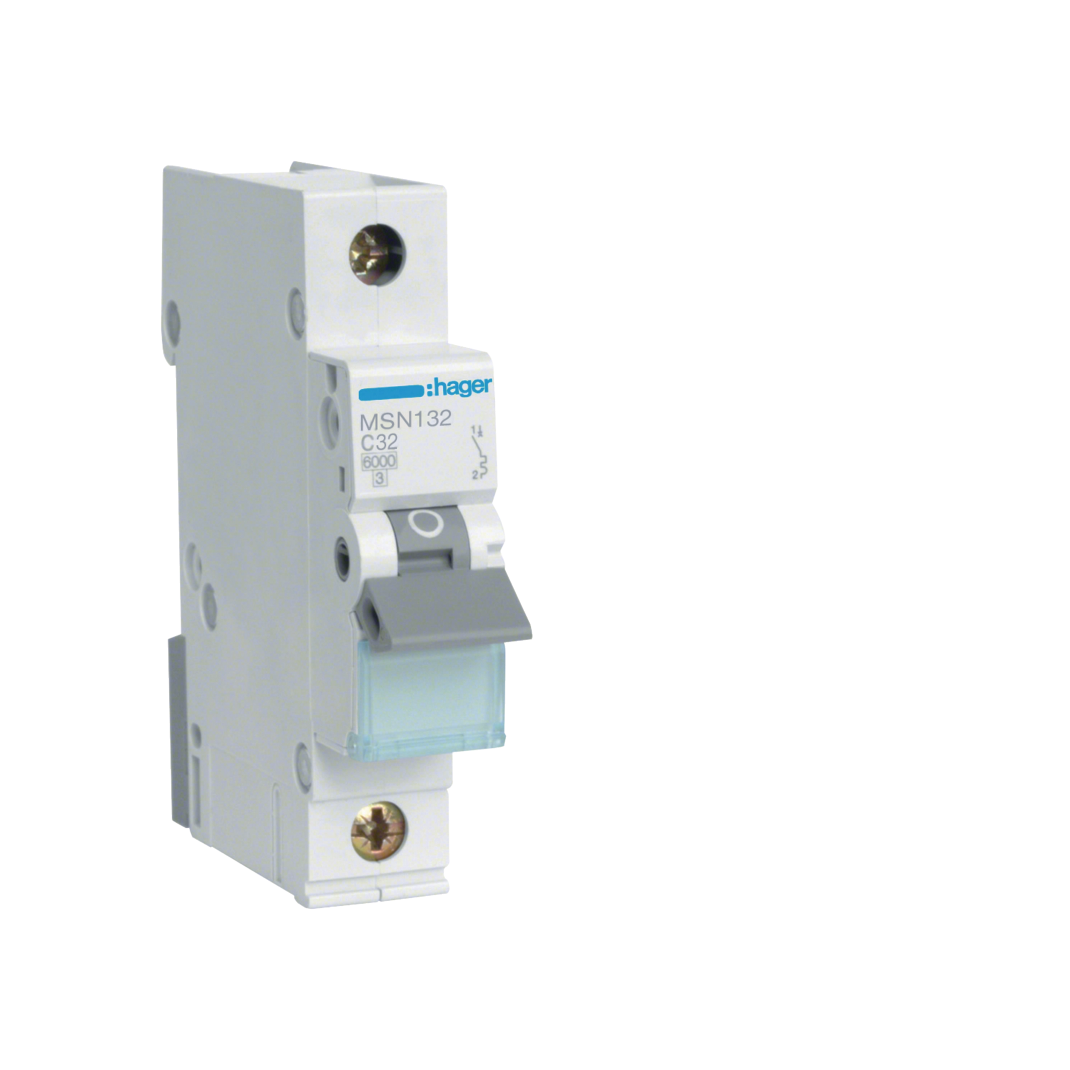 Hager 32 Amp Miniature Circuit Breaker MCB C Curve 1 Pole 6kA