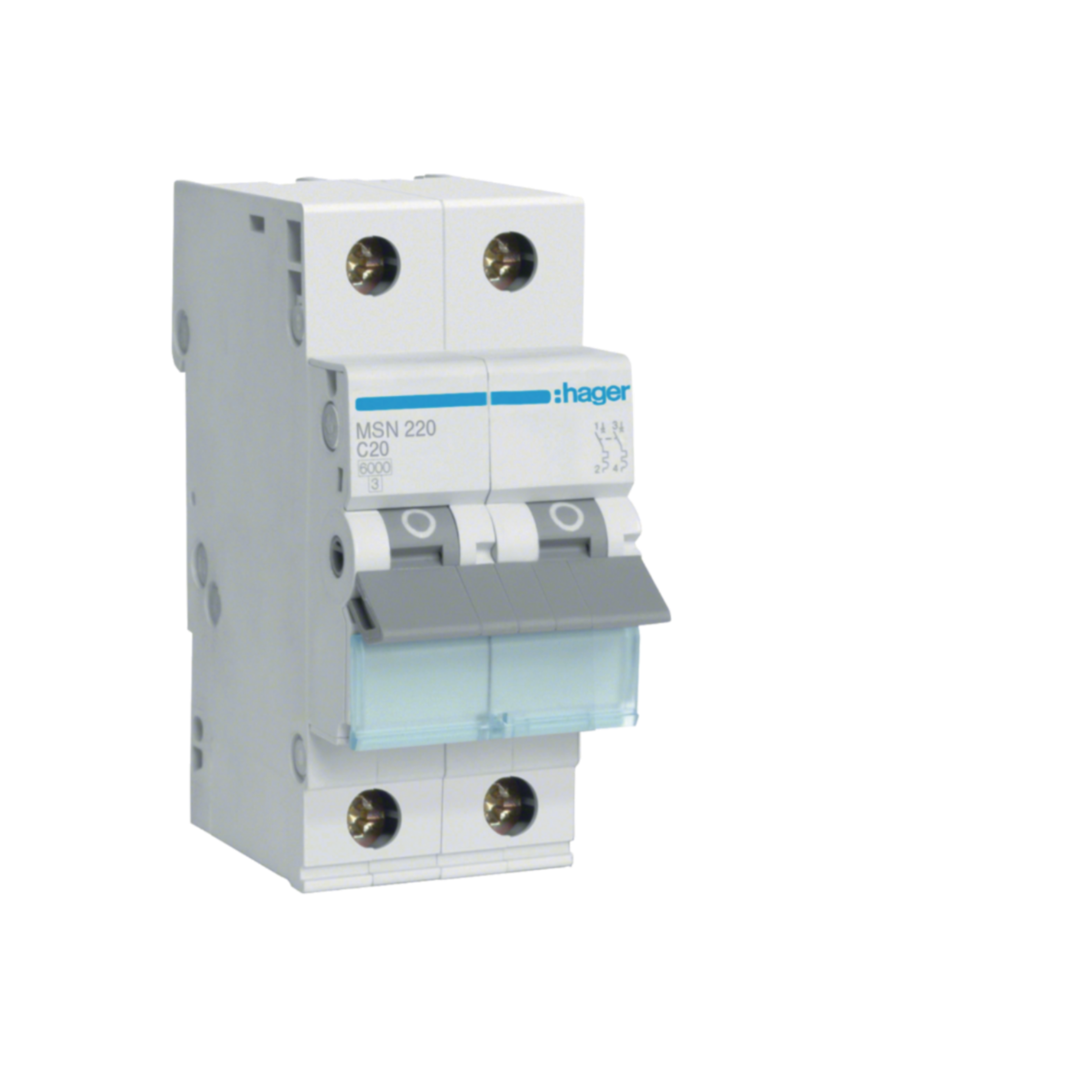 Hager 10 Amp Miniature Circuit Breaker MCB C Curve 2 Pole 6kA