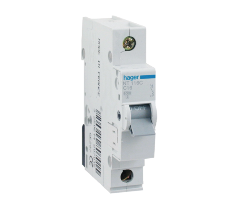 Hager 16 Amp Miniature Circuit Breaker MCB C Curve 1 Pole 10kA